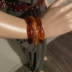 AMBER COLORED STRETCH BRACELETS